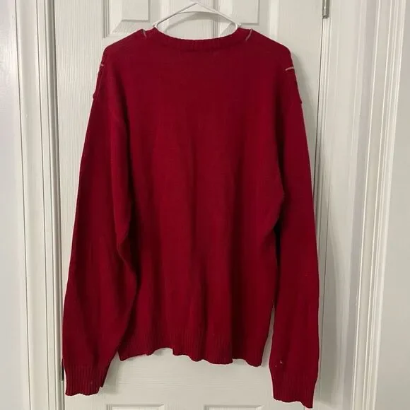 Oscar de la Renta Red Plaid Knit Sweater Men’s XXL 100% Cotton Vintage Style Pul - Picture 2 of 7